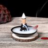 Black Multifunctional Backflow Incense Burner Ceramic Incense Holder Gourd Coil Incense Base Mini Home Decor Black Cone Censer