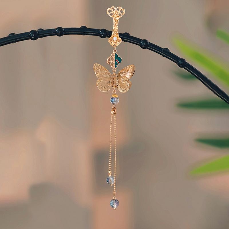 Imitationsperle Damen Hanfu Ornament Schmuck Langer Hängender Quaste Cheongsam Accessoires Legierung Cheongsam Gepresstes Revers