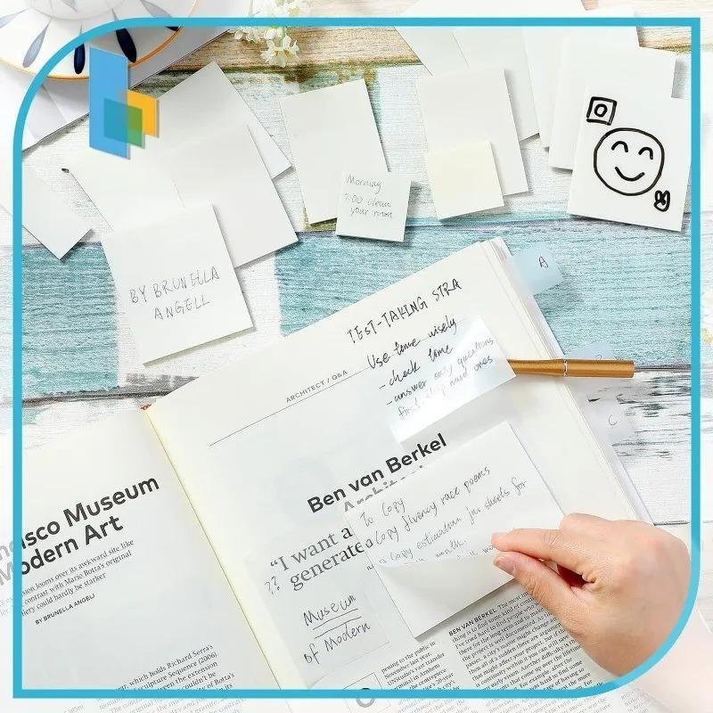 Transparent Sticky Notes - 1 Pads 50 Sheets/Pad Waterproof Office Stationery