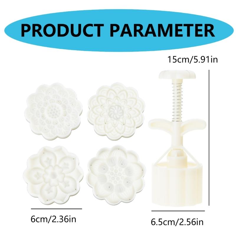 75g Cute Lotus Shape Plastic Dessert Molds Dessert Mold DIY Baking Accessories Kitchen Gadget for Mid-Autumn Festival