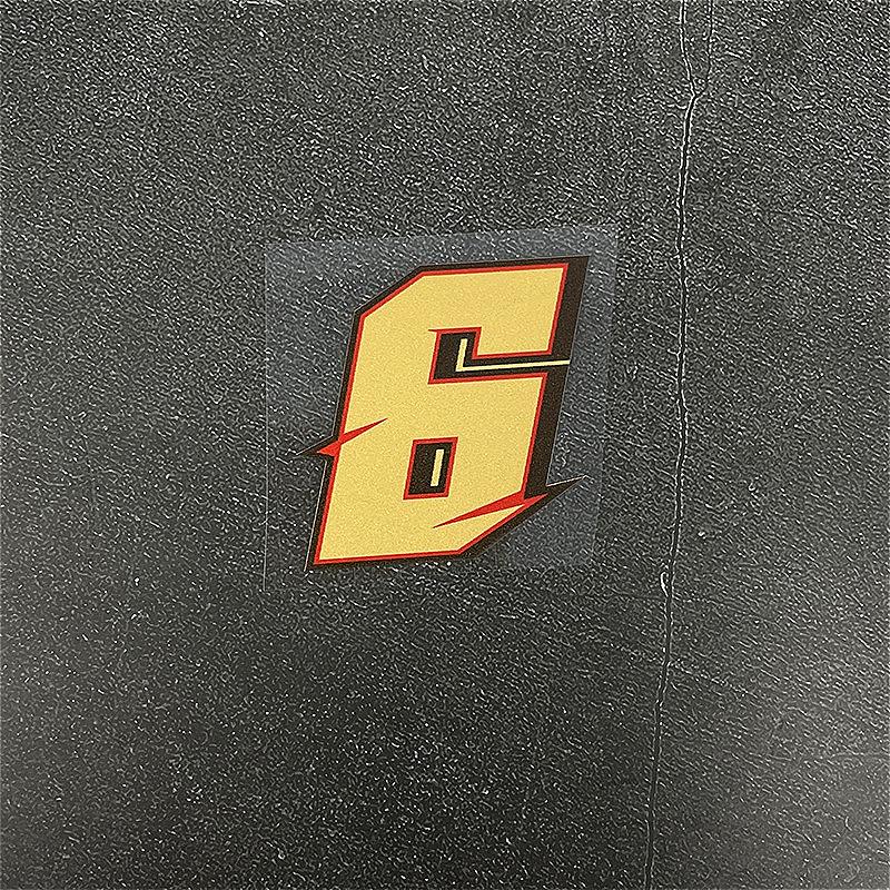 1PC Matte Gold Motorcycle Number Stickers Waterproof for Motorbike Fuel Tank Helmet Front Fairing Modified Scooter Vinyl Decals