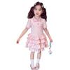 Girls Summer Polo Dress Short Sleeve Preppy Tiered Cake Skirt Princess Party Outfit