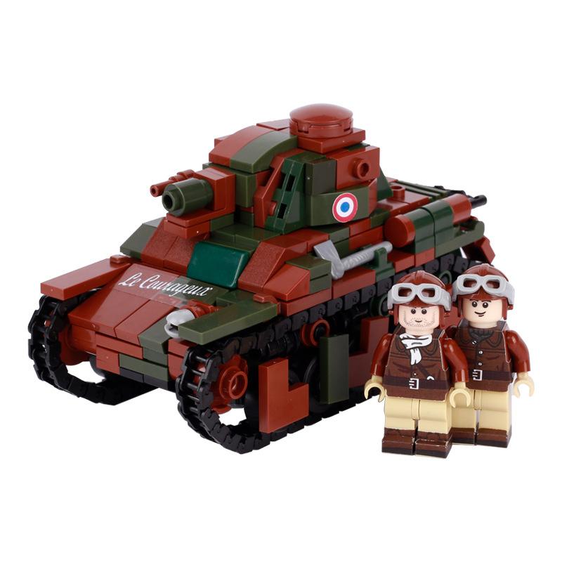 

Военные французские танки Renault Light Engineering Minifigures Stickers Artillery Vehicles Small Parts Building Block Toys Other