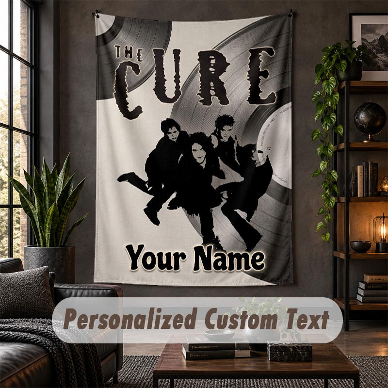 Personalized Wall Tapestry,The Cure Custom Text, Soft Fabric Wall Art For Indoor Decoration