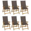 Day and Night - Day and Night Folding Garden Chairs 6 Units and Cushions Solid Acacia Wood