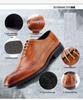 Men's Carved Leather Brogue Derbies - First Layer Cowhide, Business Formal or Casual Wear