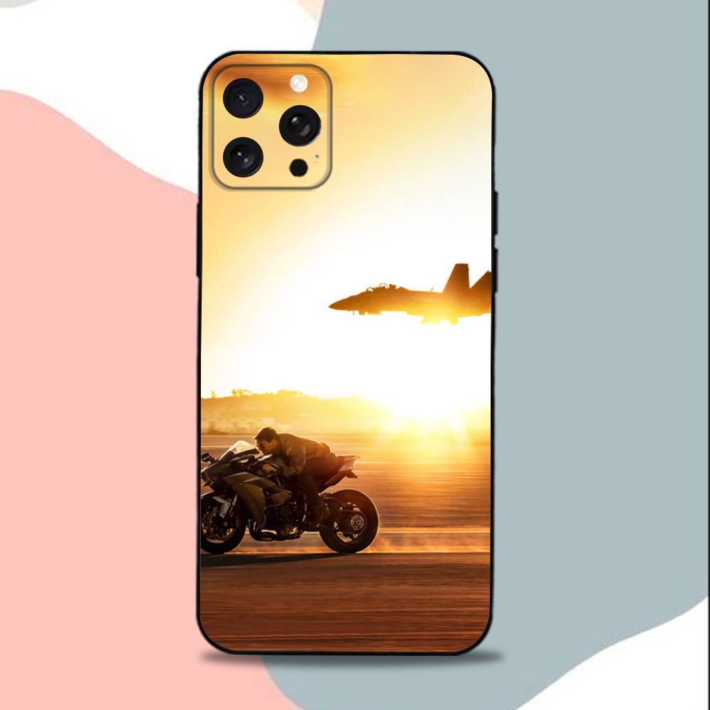 T-Top G-Gun Maverick-ES Phone Case For iPhone 15,13,16,12,11,17,14,Plus,Pro,Max,XS,XR,X,SE,Mini,Soft Silicone Black Cover