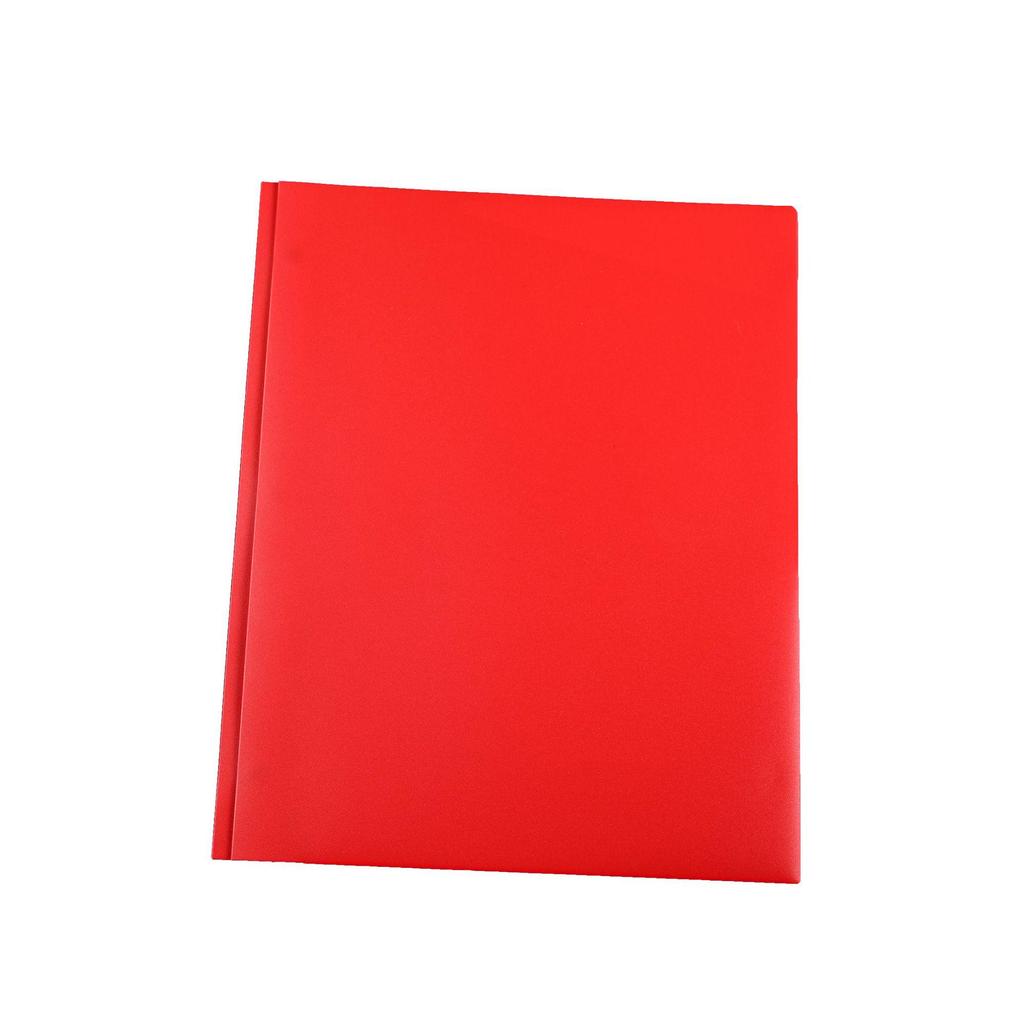 Solid Color A4 Double-Sided Pocket Document Binder, Thickened PP Plastic Storage Folder