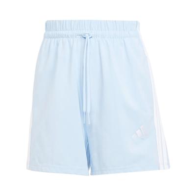 Essentials 3-Streifen Baumwolle Bequem Mode Schnürung Schlichte Sportshorts Damen Shorts Leuchtend-Blau Weiß JD0911