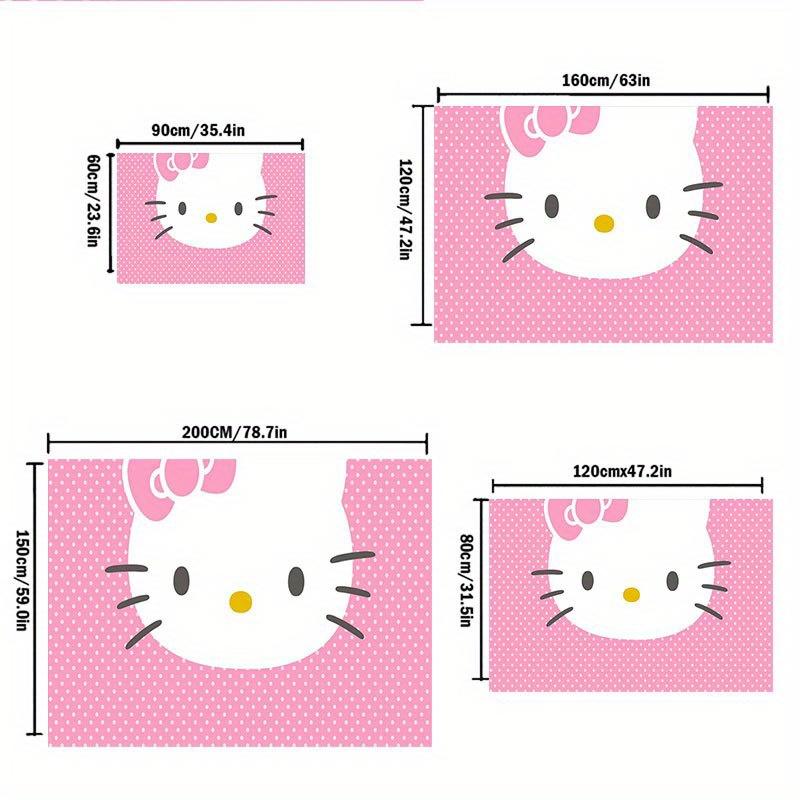 1pc Sanrio Hello Kitty Mermaid Printed Office Carpet Rectangle Rug Under The Table,Perfect Room Decor for Living Room, Bedroom, Kitchen, Non-slip Floo