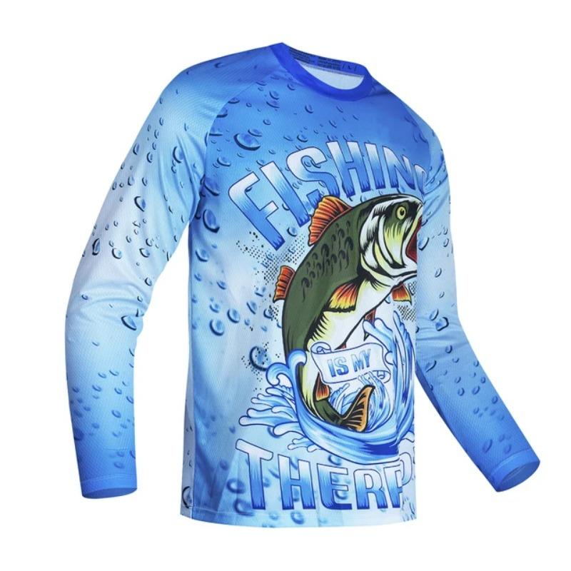 Men's Long Sleeve T-shirt 3d Fishing Print Graphic T Shirts Men Women Fashion Tops Tees Men's Clothing Outdoors Sportwear Tops