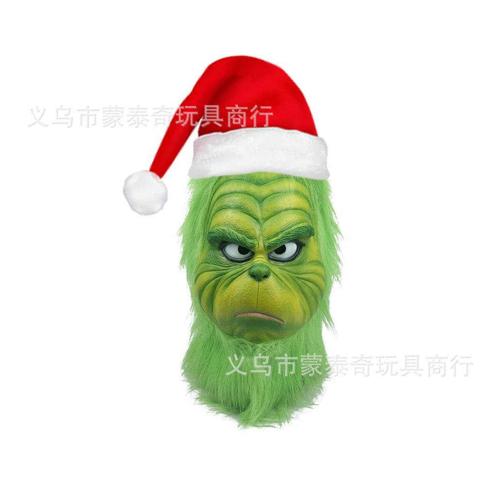 A cross-mirror Halloween new old man mask old lady hood dress up props spot old man