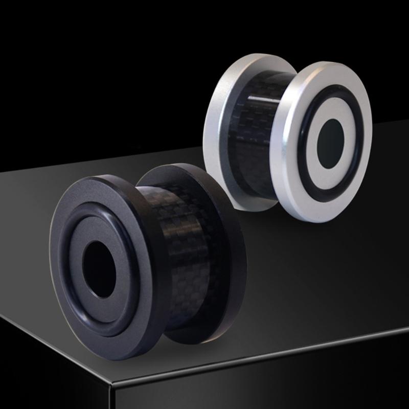 Speaker Pad Isolation Feet Pad Shock Absorbing Aluminum Carbon Subwoofer Isolator Mounting Turntable Recorder
