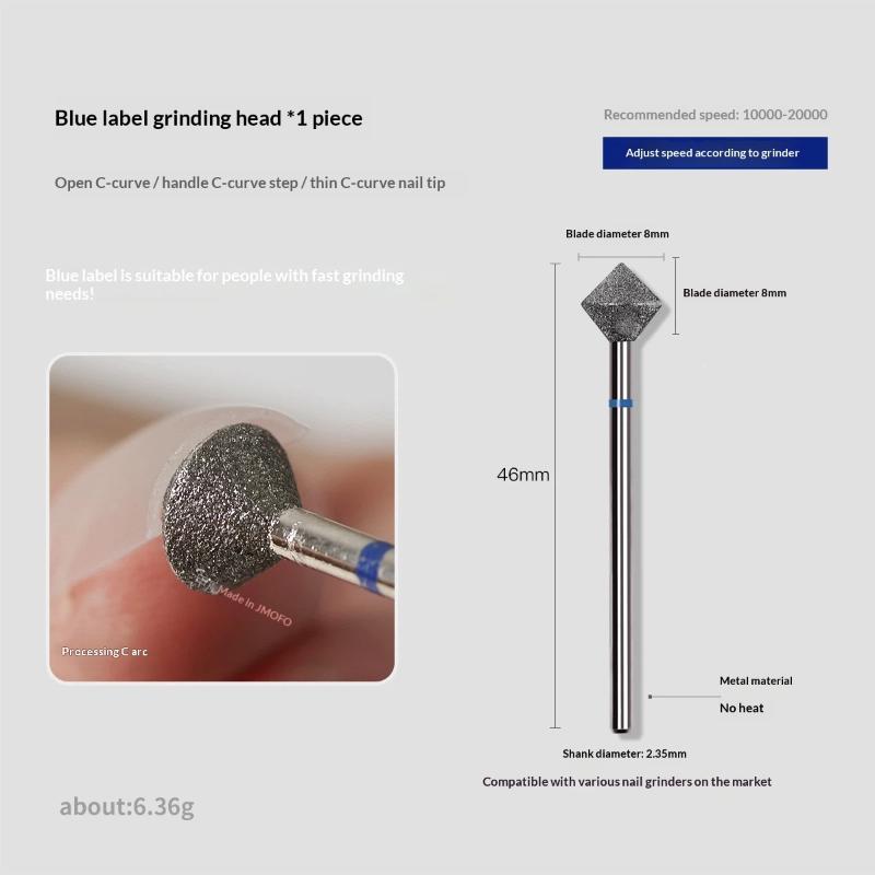 

Diamond Nail Drill Grinding Bit Files Rhombus Shape Nail Polish Removal Professional Dead Skin Manicure Tools Pedicure Tool синій