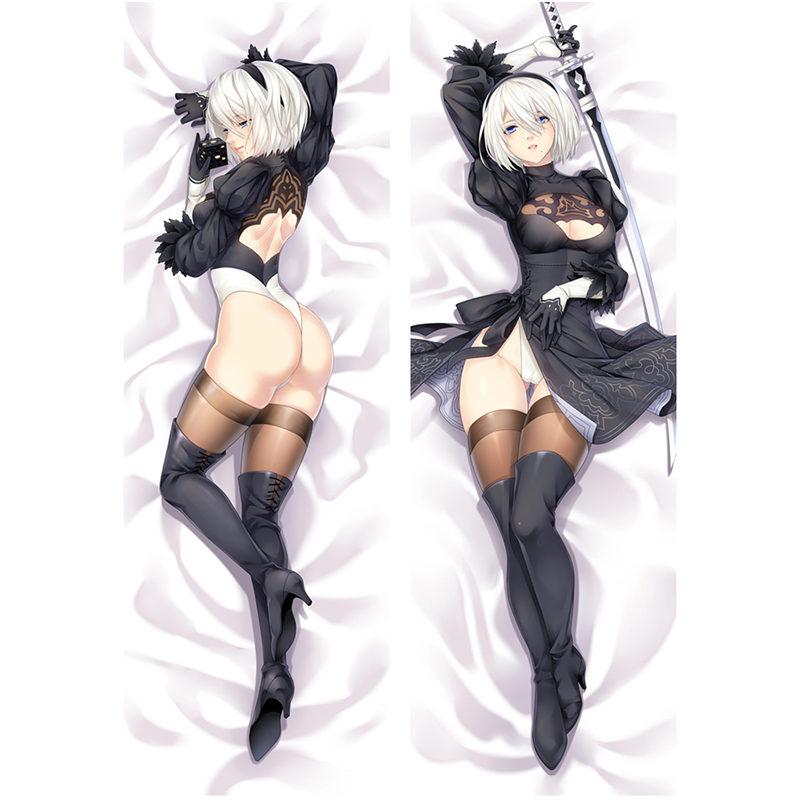 60x180cm Anime NieR:Automata Pillow Covers YoRHa 2B 9S Pillow Case Sexy 3D Two-sided Bedding Hugging Body Pillowcase Customize