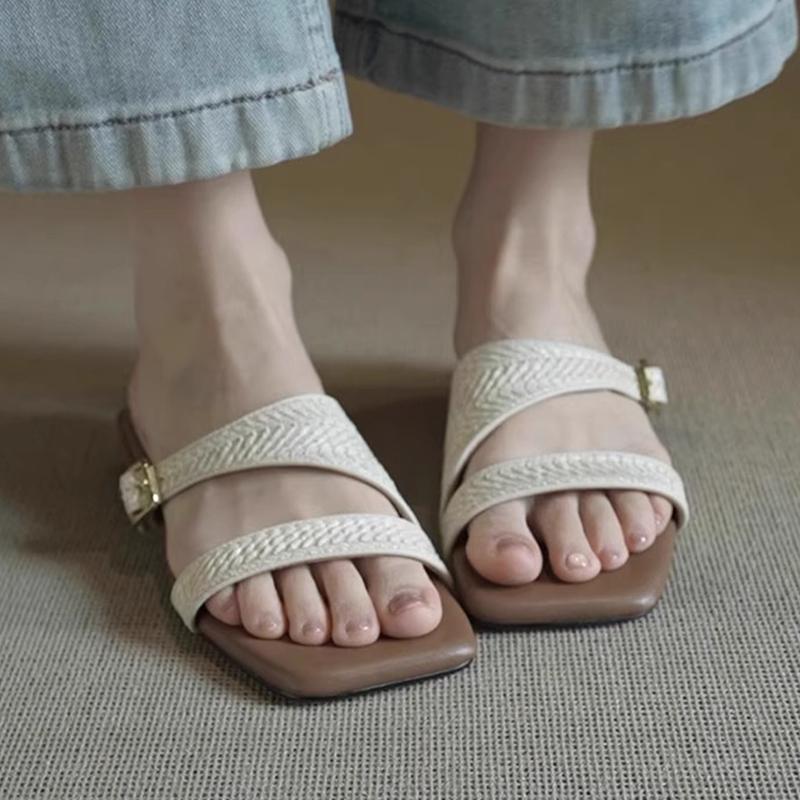Fashion Women Slippers Fashion Dress Shoes Designer Summer Woman Heeled Sandals 2025 New Casual Slides Cozy Elegant Sandalias De Mujer