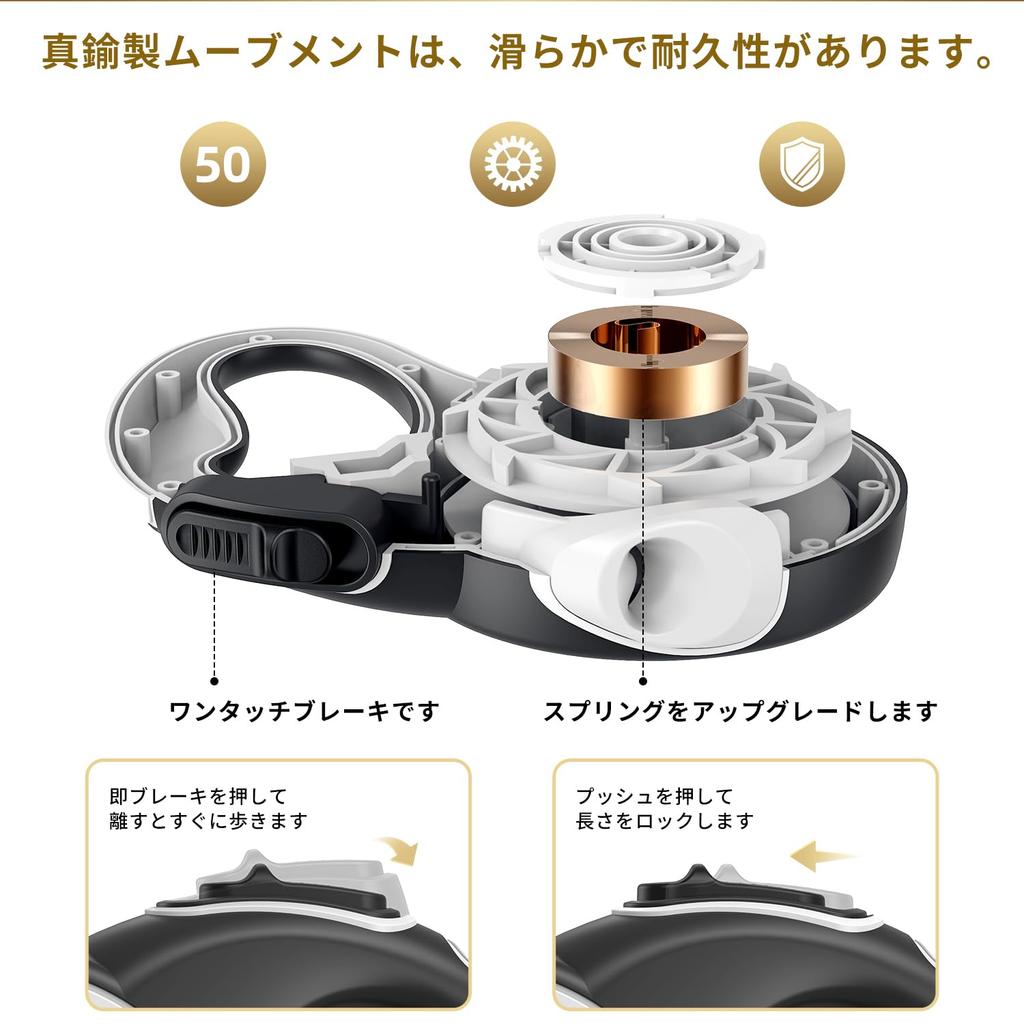 LIKOKLIN Dog Retractable Dog Automatic Winding Lead for Your Automatic Retractable Length 5m Suitable for Medium and Large Prevents Going Blue Lead,