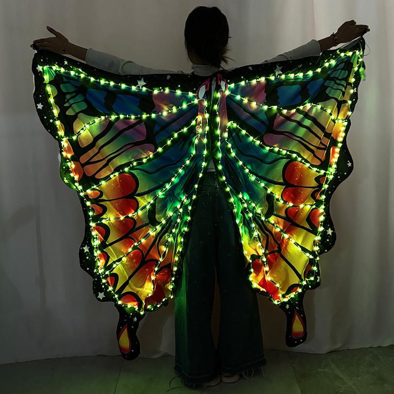 Fantasievolle LED-Schmetterlingsflügel mit Fernbedienung für Bauchtanzkostüme