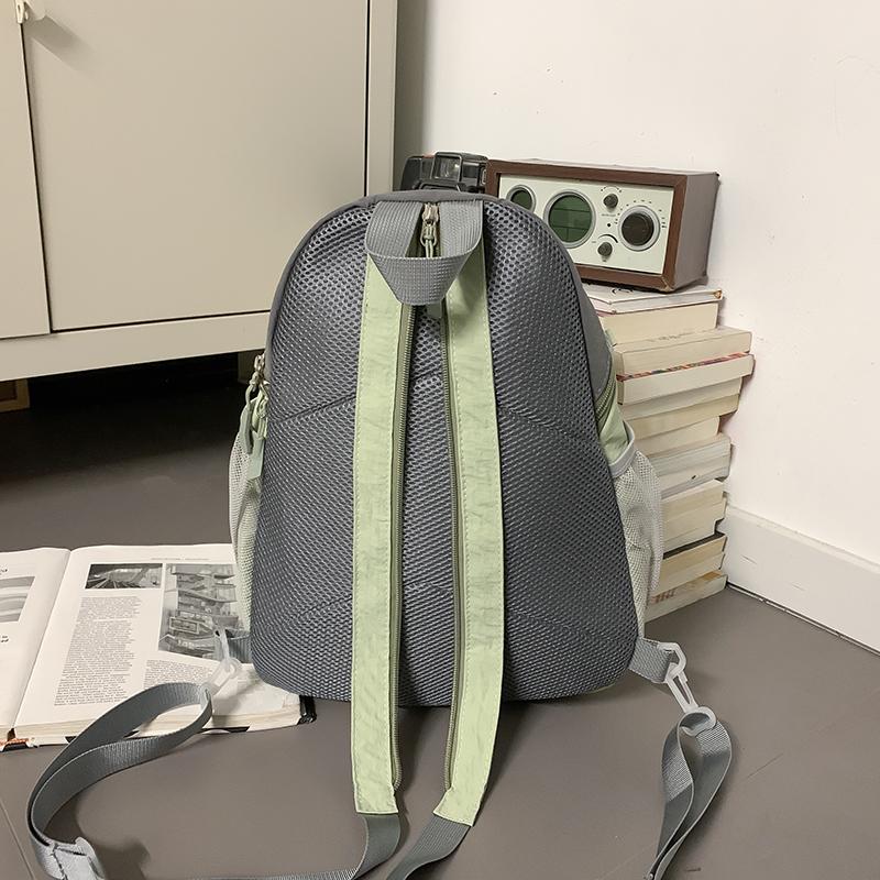 Contrast Color Stitching Backpack Couple's Lightweight Large Capacity Backpack Student Schoolbag