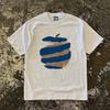 Pure Cotton Americanstyle Creative Apple Print Summer Trend Simple Retro Hong Kong Style Shortsleeved Shirt