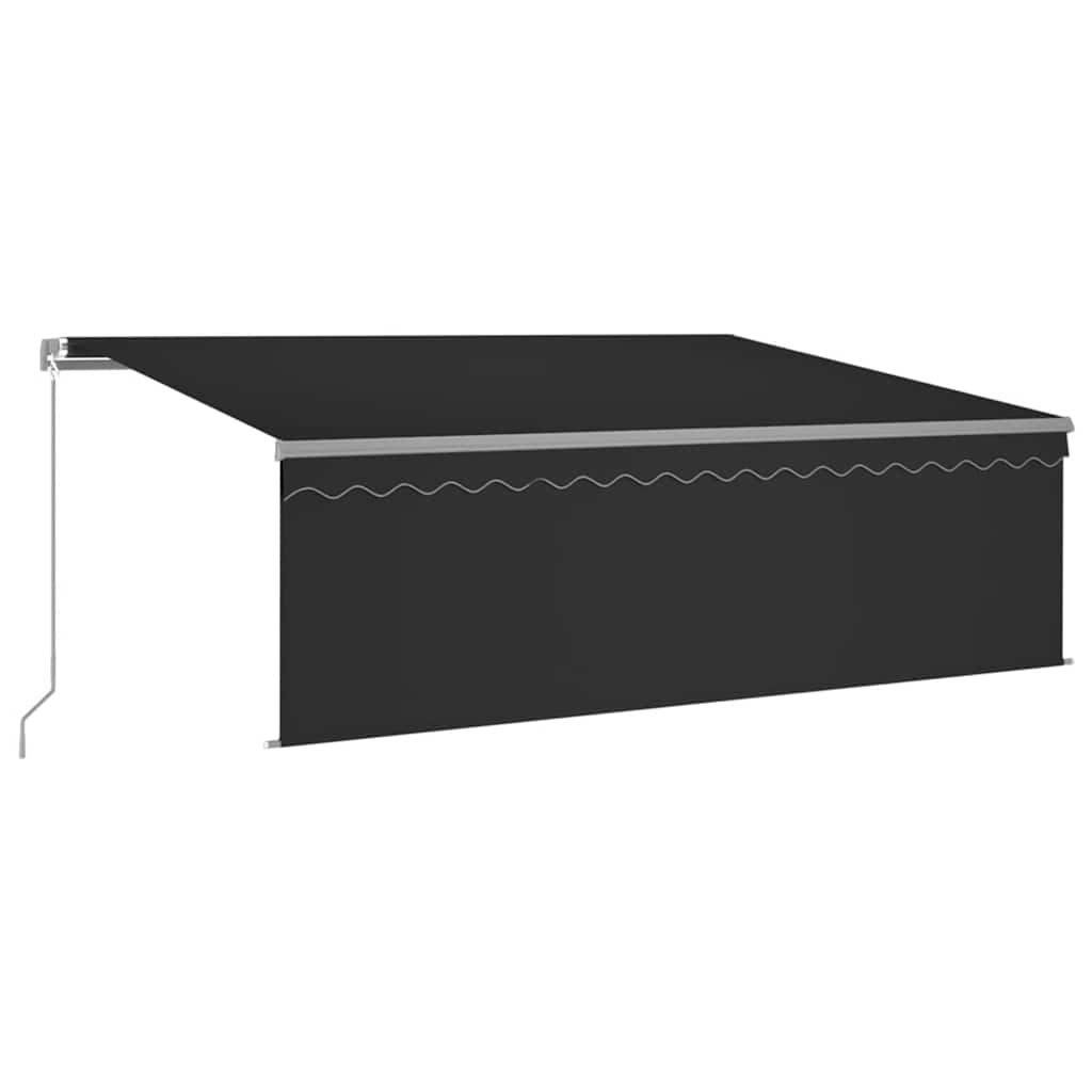 Manual Retractable Awning with Roller Blind & LED Lights 4.5 x 3 m Anthracite