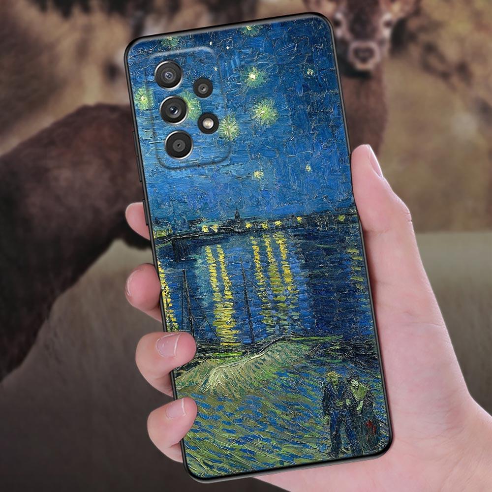 Gemälde Van-Gogh Nachthimmel Handyhülle für Samsung Galaxy A57 A56 A37 A55 A36 A26 A54 A52 A35 A34 A25 A17 A16 A15 A07 Weiche Hülle