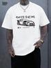 New Model Stereoscopic Men's Graphic Print Short Men's Vintage Classic Car Hand-painted Print T-shirt American Ret