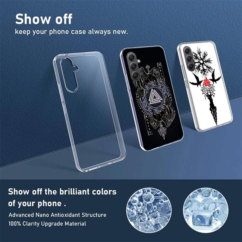 Nordic Norse Phone Case For Samsung A17 A56 A55 A35 A36 A26 A25 A15 A16 Galaxy Note 20 10 9 8 A70 A50 A40 A30 A20E A71 A51 A41 A