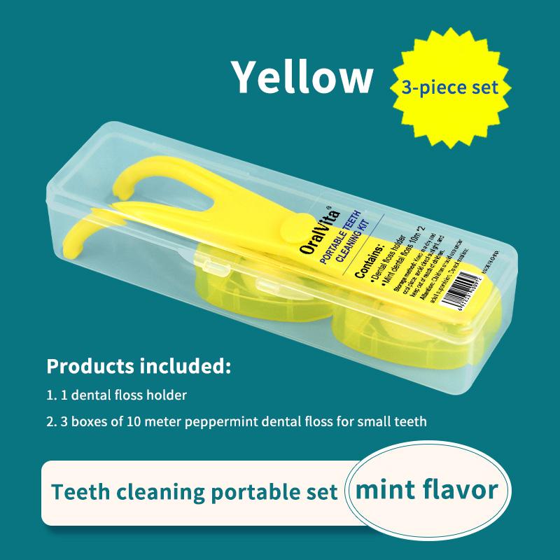 10M Dental Floss With Holder With Storage Box Teeth Cleaning Picks Reusable Replaceable Handle Stick Tool Threader For Braces