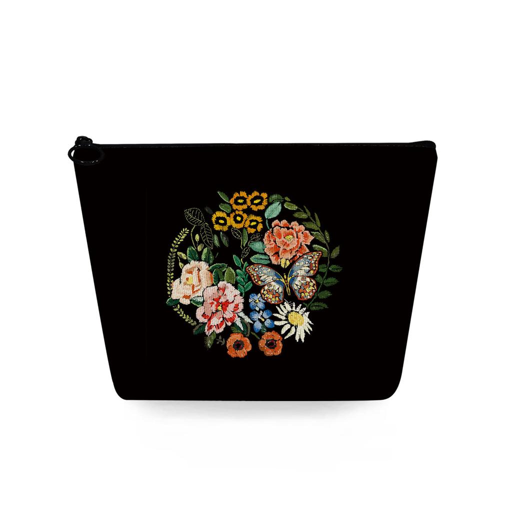 Women Flower Print Cosmetic Bag Toiletries Organize Travel Storage Case 6781