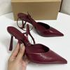 Fashion Buckle Strap Women Pointed Toe Sandals Luxury Brand Designer Party Wedding Stiletto Concise Design High Heel Ladies Dress Shoes