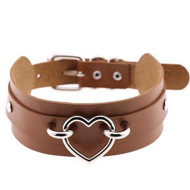 Vegan Leather Heart Collar Necklaces & Pendants