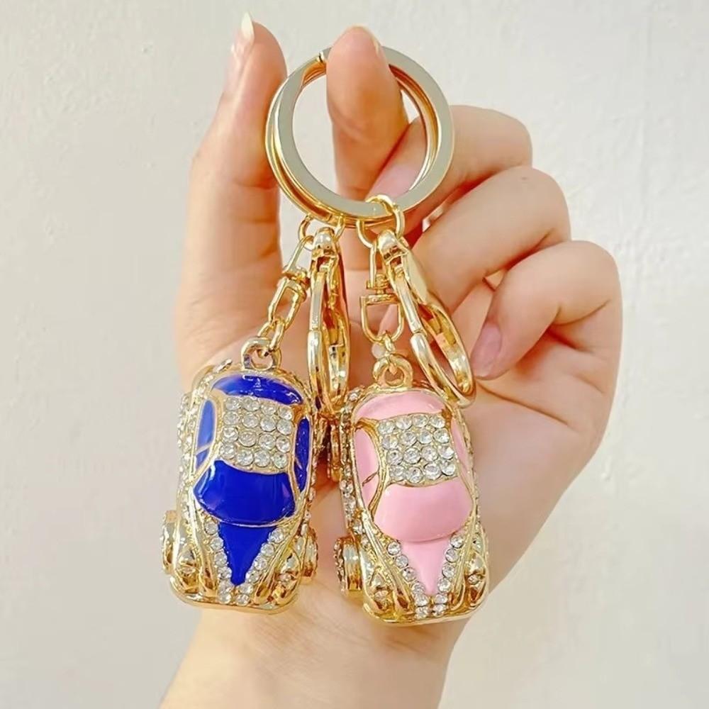 Crystal Charm Crystal Car Key Chain Mini Metal Keychain Creative Handbag Decoration Pendant  Gifts