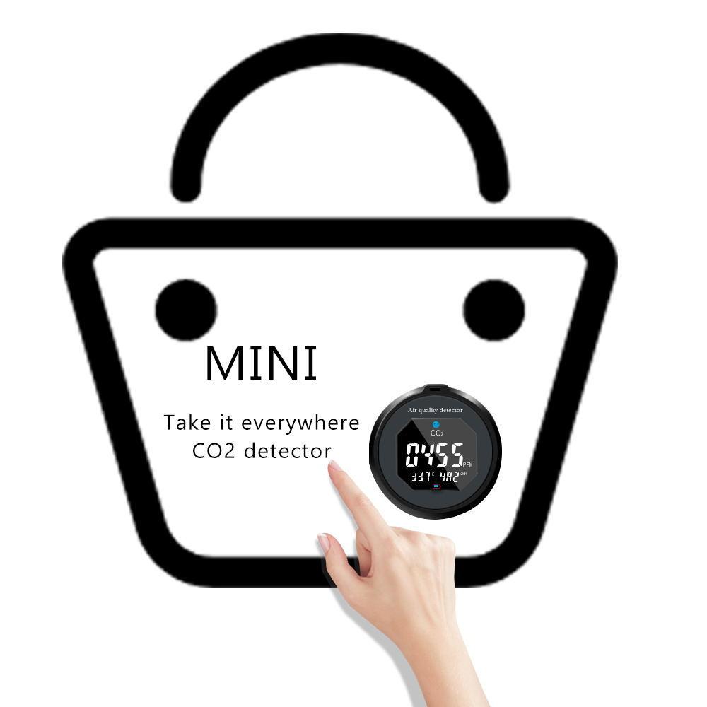 Portable CO2 Tester Air Quality Monitoring NDIR Sensor Data Carbon Dioxide Detection Instrument for Home Environment Assessment with Digital Display