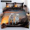 3D Tiger Duvet Cover Soft Comforter Cover Animal Bedding Set Tiger Pattern Quilt Cover for Bedroom Decor 2/3Pcs King Queen Size