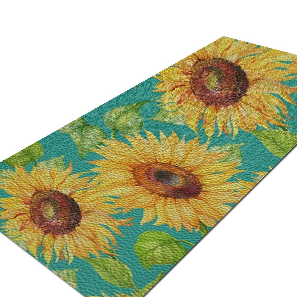Sunflower Printed Yoga Mat Fitness Floor Mat Pvc Rollable Yoga Blanket