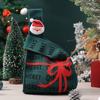 Christmas Apple Flannel Drawstring Gift Bag with Bowknot for Children's Candy