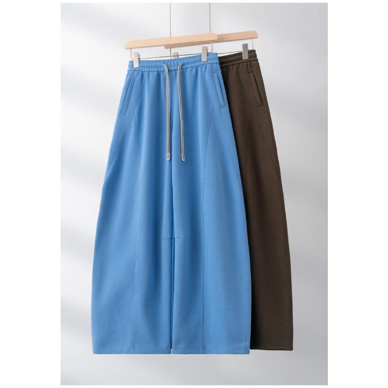 Women Curved Wide Leg Sweatpants Loose Straight Casual Pants Autumn Winter Slimming