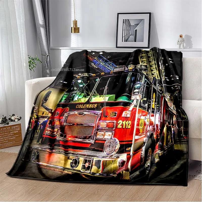 Firefighters Flannel Blanket God Bless Firefighters with Angle Wings Art Lightweight Warm Plush Kids Adults Birthday Dream Gifts