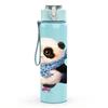 1PC Panda Wearing Blue Scarf Pattern 750ml Color Plastic Sports Water Bottle Leakproof Flip Straw Lid Suitable for Sports Office Home Use