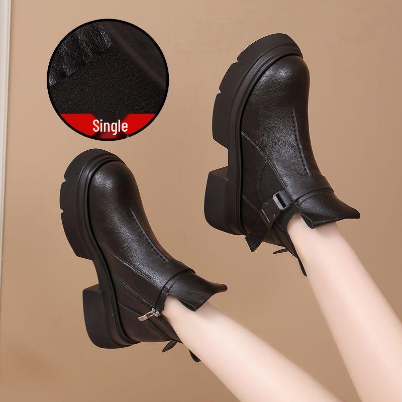 

Women s 2025 British-Style Thick-Soled Chelsea Boots - Autumn/Winter Retro Round Toe Ankle Boots 37