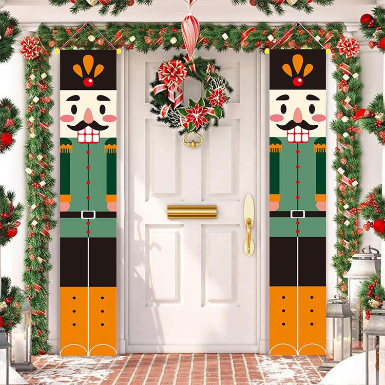 

2024 Лускунчик Солдат Різдвяний банер Куплет - настроюване декорування ганку 100D polyester fabric. A1