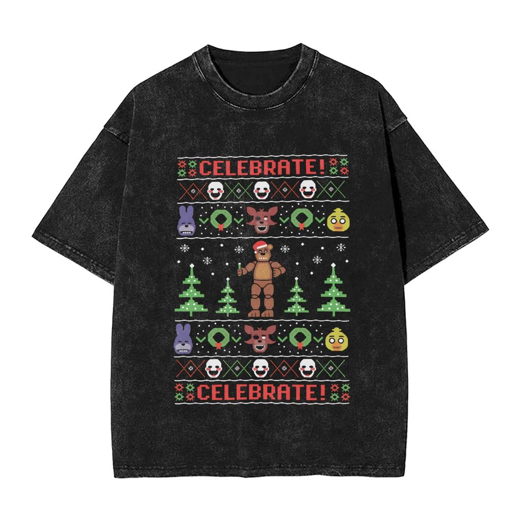 FNAF At Freddys TShirt Beach Awesome T Shirts Cotton Trendy Cool Tee Shirt For Male ShortSleeved Loose Tops