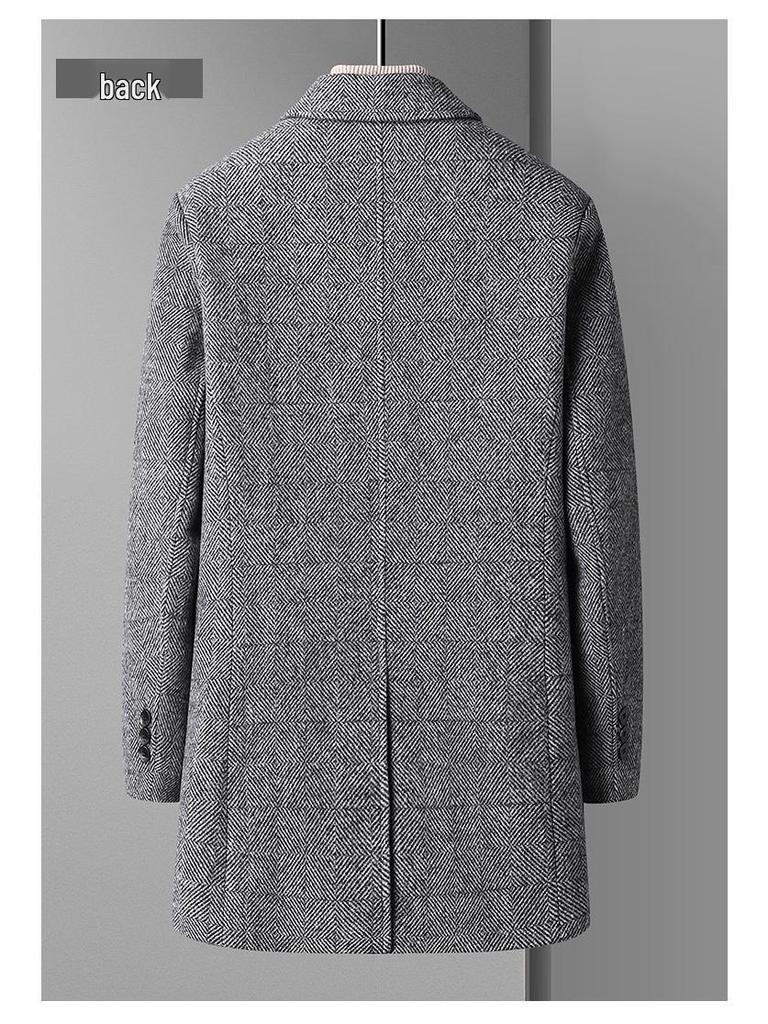 Men's Double-Sided Wool Coat: Thickened, Long-Style, Plus-Size, Autumn and Winter Outerwear