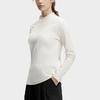 FILA Solid Color Stand Collar Sports Long Sleeve Raglan T-Shirt Women Tops Cloud-White A11W417201F-WT