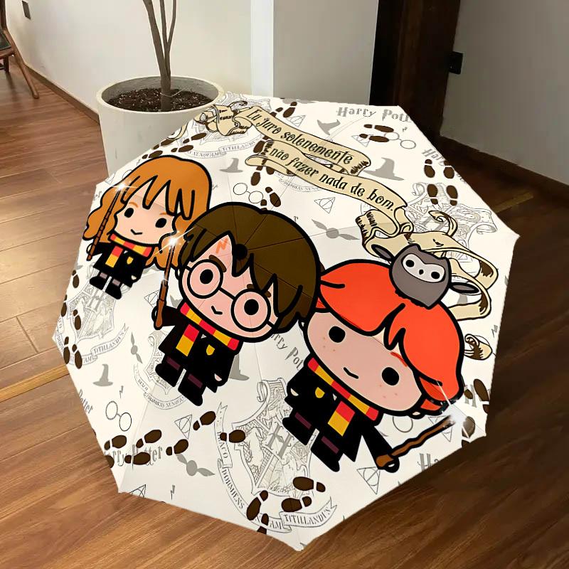 1PC Harry Potter Umbrella-8-Rib Reinforced, Automatic Open, Lightweight & Durable, Cute Fashion Accessory for Outdoor, D2623