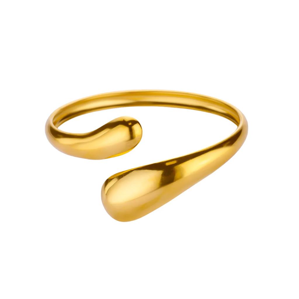Hugging Stainless Steel Bracelet For Women Gold Color Shell Summer Waterproof Cuff Bangles Bracelets Flower Jewelry Accessories