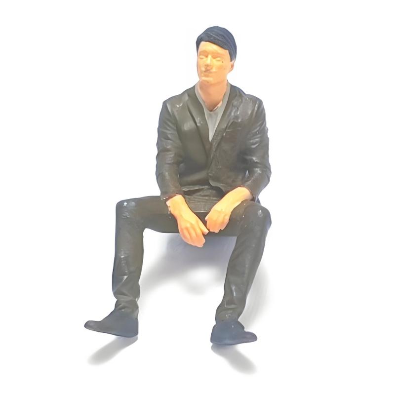 Decorative Resin Miniature People Models 1:64 Size Sitting Figure Sculpture Suitable for DIY Projects & Family Activity