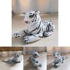 Large Realistic White Tiger Plush Animal 30cm Hairy Stuffed Toy Perfect For Kids