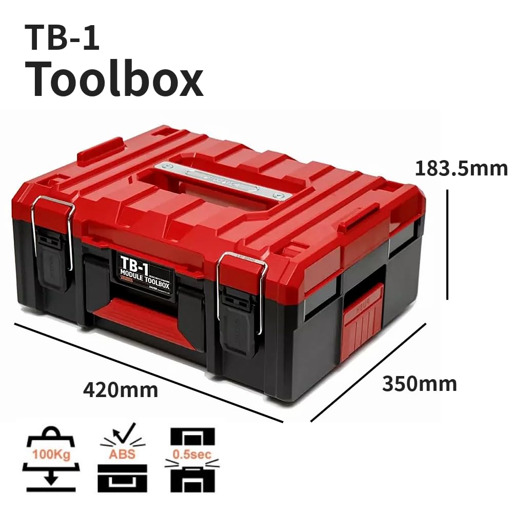 SHUTER ABS Toolbox for Power Garage Removable 42cm L x W x H Single-Tier Tools, Storage, Tray, Stackable, 33.8cm 18.3cm (TB-1 (Single Tier))